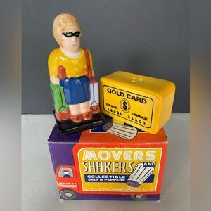 Fitz & Floyd Omnibus Movers & Shakers Born to Shop Salt & Pepper Shakers Set